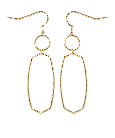Layered Circle & Hexagon Earrings