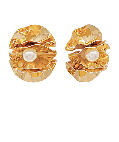 Flower & Pearl Accent Earrings