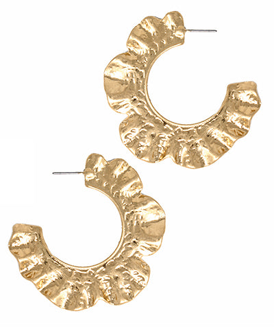 Hammered Wavy Metal Hoops