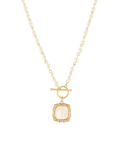 Square Shaped Shell Pendant Necklace