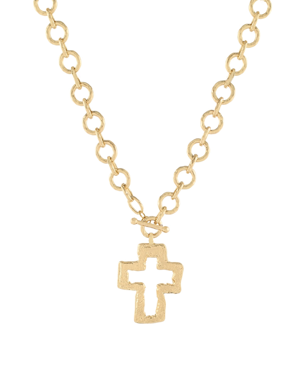 Cross Outline Chain Necklace