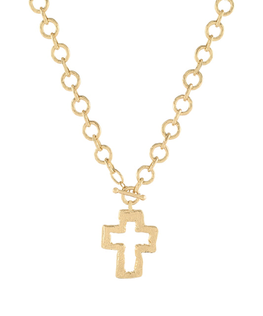Cross Outline Chain Necklace