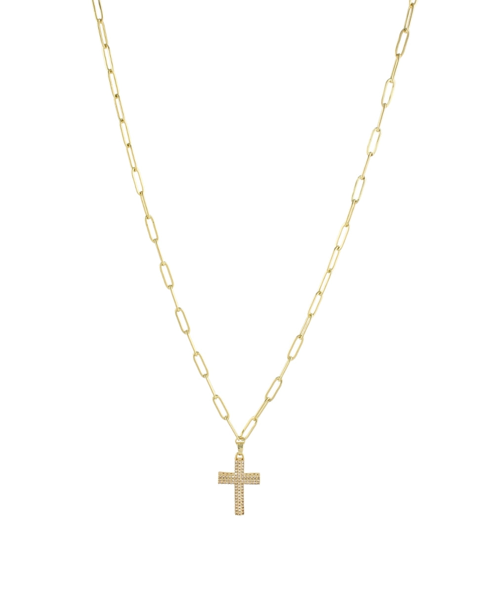 Pave Cross Pendant Necklace