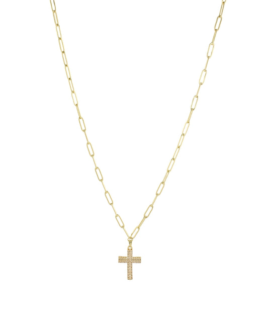 Pave Cross Pendant Necklace