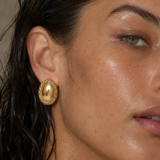 Ellie Vail Diana Twisted Oval Button Earring