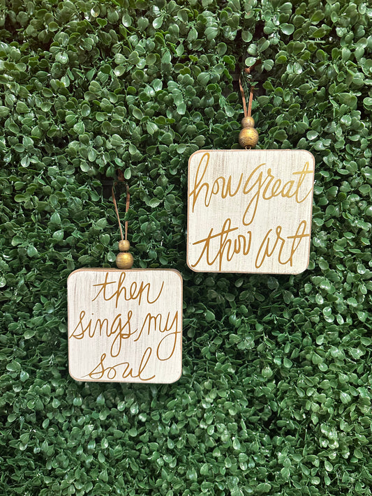 Gold Message Ornaments