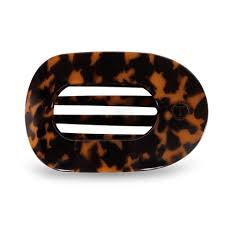 Teleties Medium Flat Round Claw Clip-Tortoise