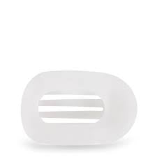 Teleties Medium Flat Round Claw Clip- Coconut White