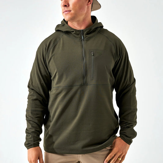 Burlebo Blaze Tech Quarter Zip - Mallard Green