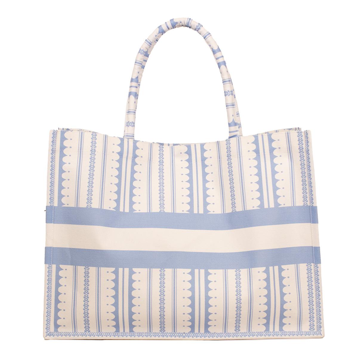 Classic Chantilly Tote- Blue & White