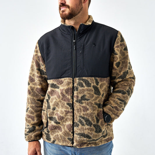 Burlebo Full Zip Sherpa Jacket - Rocky Mountain Camo