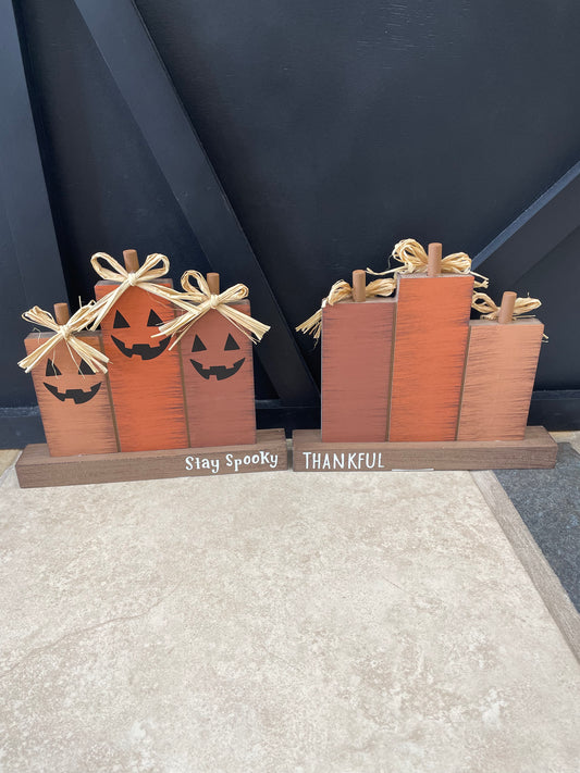 Reversible Wall Sitter Halloween and Thanksgiving