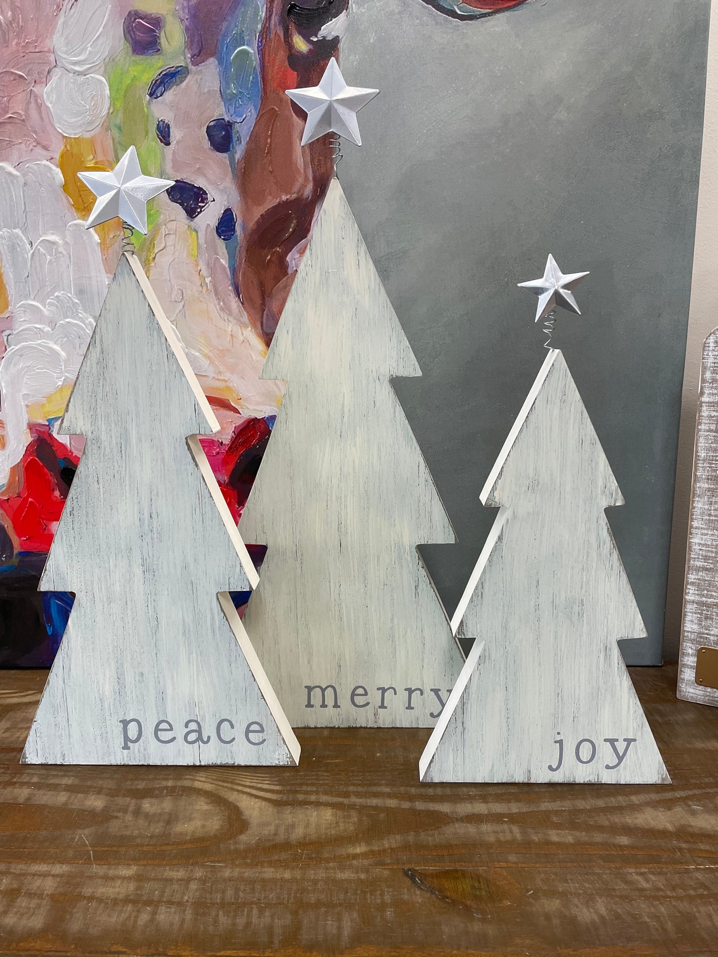 Silver Wooden Christmas Trees