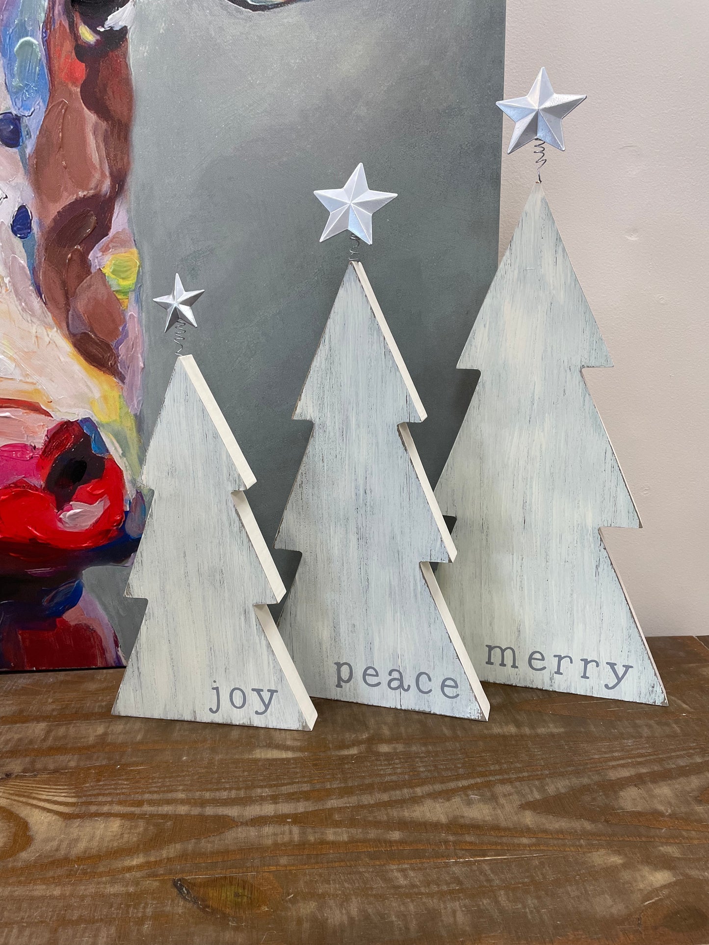 Silver Wooden Christmas Trees