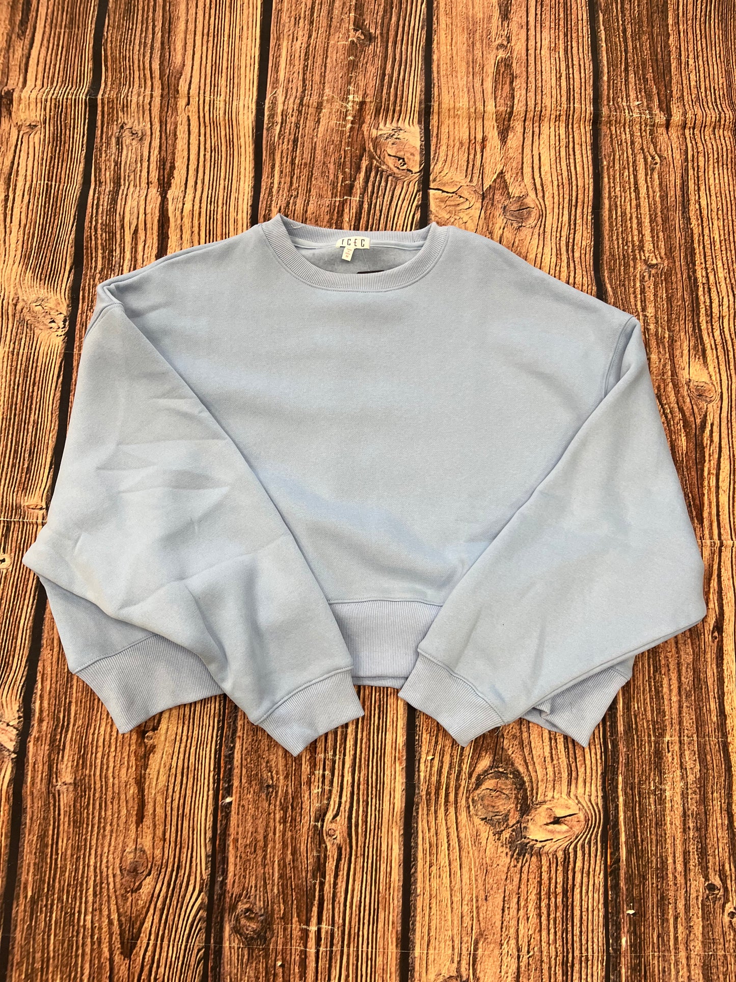 Snuggle Me Cropped Sweater - Baby Blue