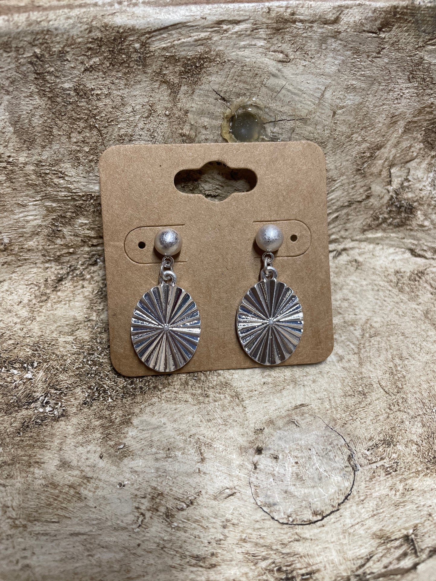 Silver Dangle Starburst Earrings