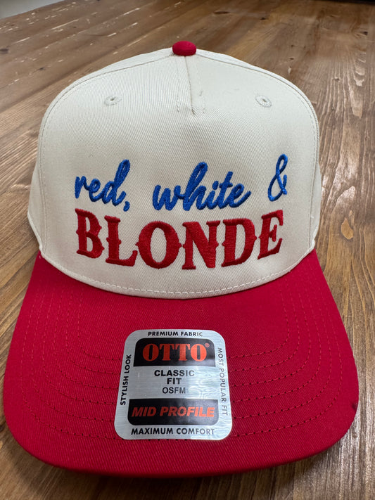 Red White & Blonde Hat