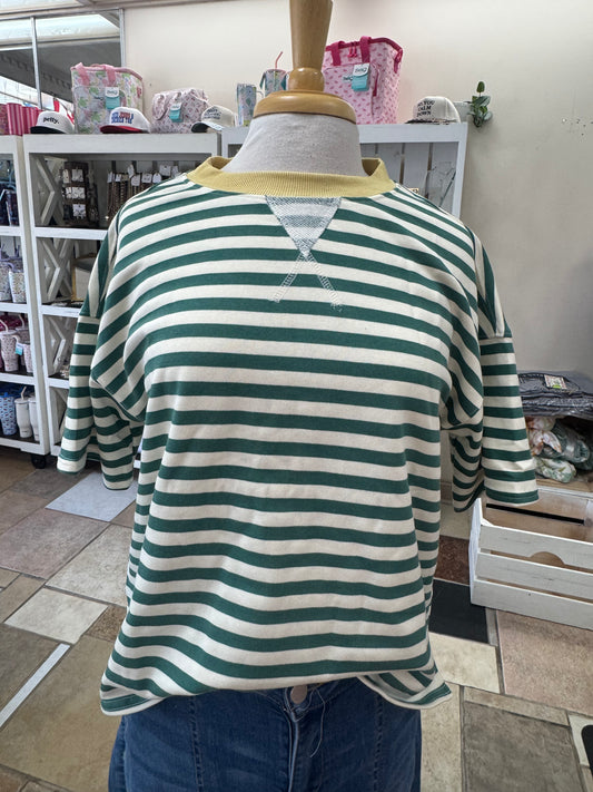 In My Stripe Era Top - Green Multi
