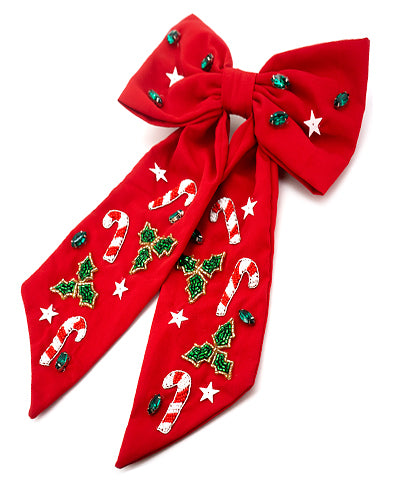 Candy Cane Christmas Bow