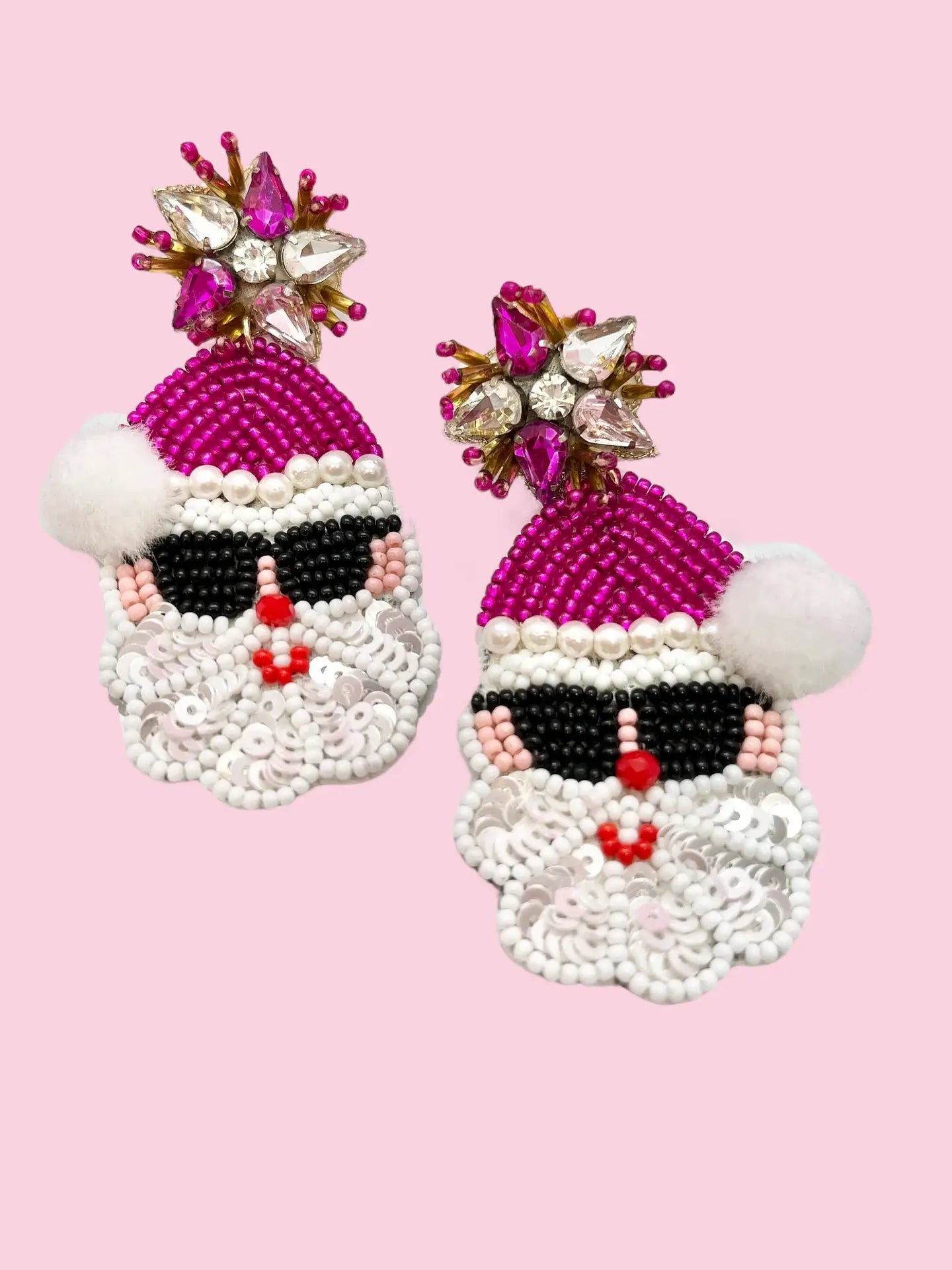 Christmas in the Sand Santa Earrings