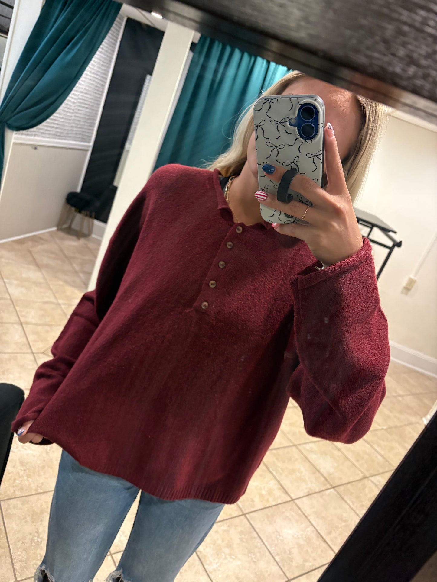 Never Better Sweater - Burgundy