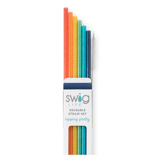 Swig Retro Rainbow Straw Set
