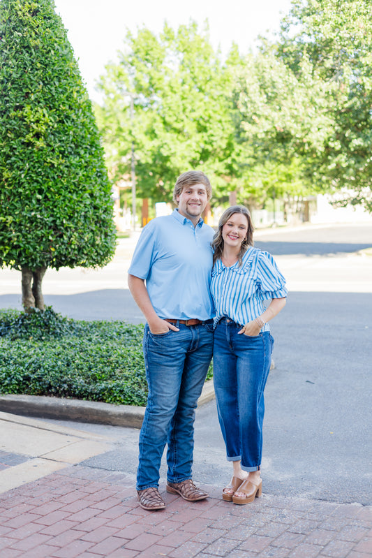 Caddie Hydrangea Polo - Blue