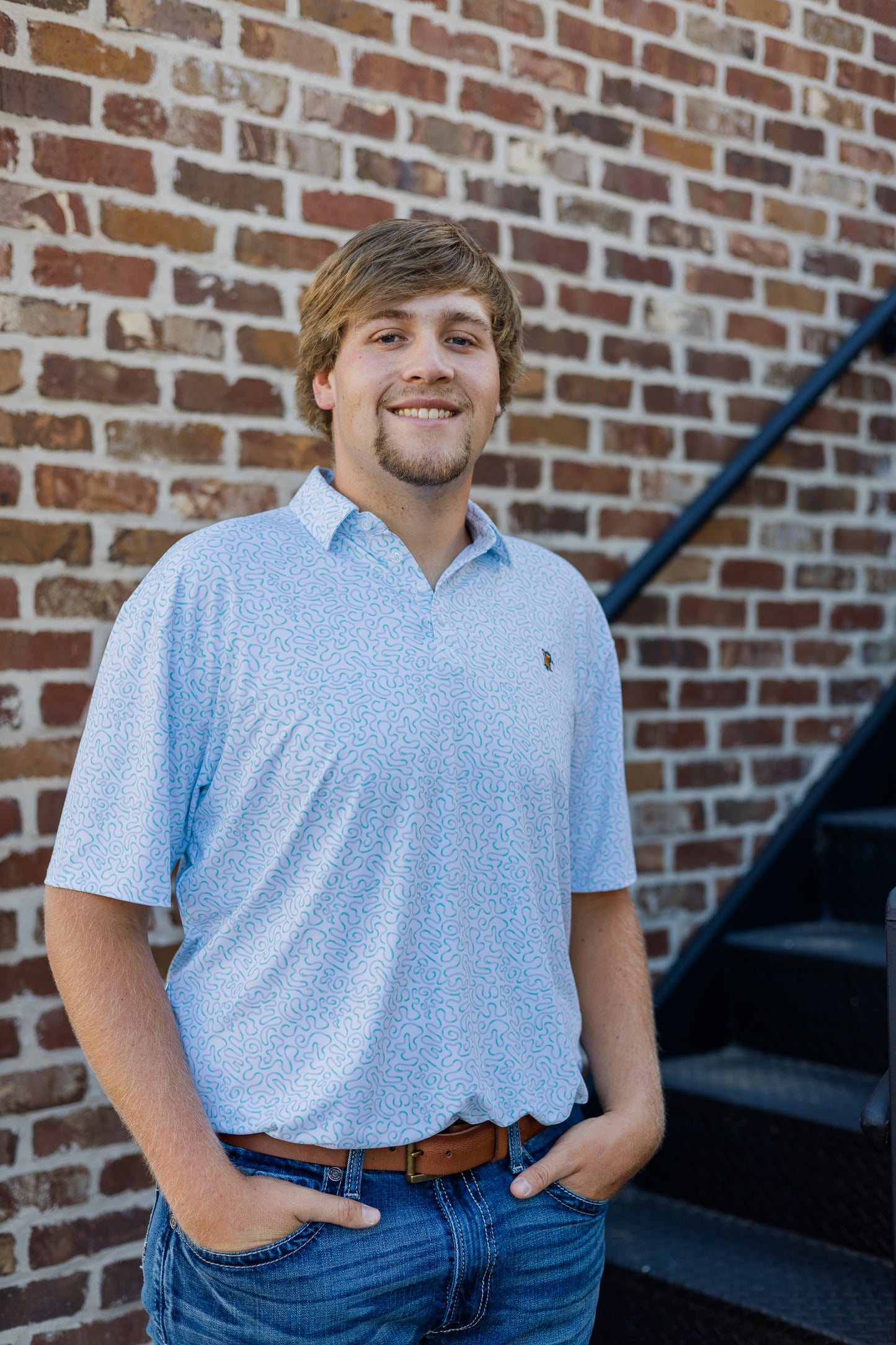 Caddie Hydrangea Polo - Blue
