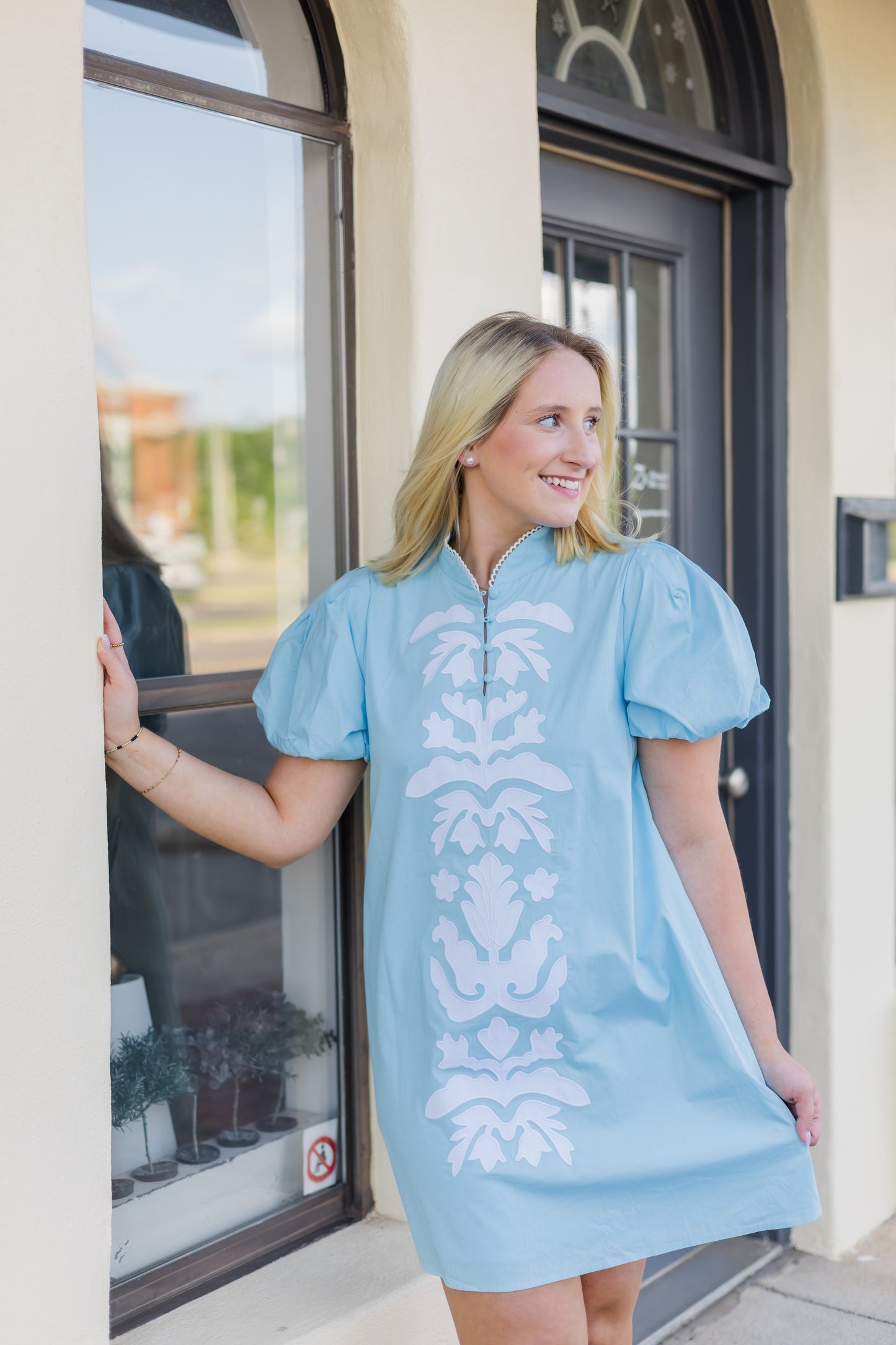 Blue Elegance Mini Dress
