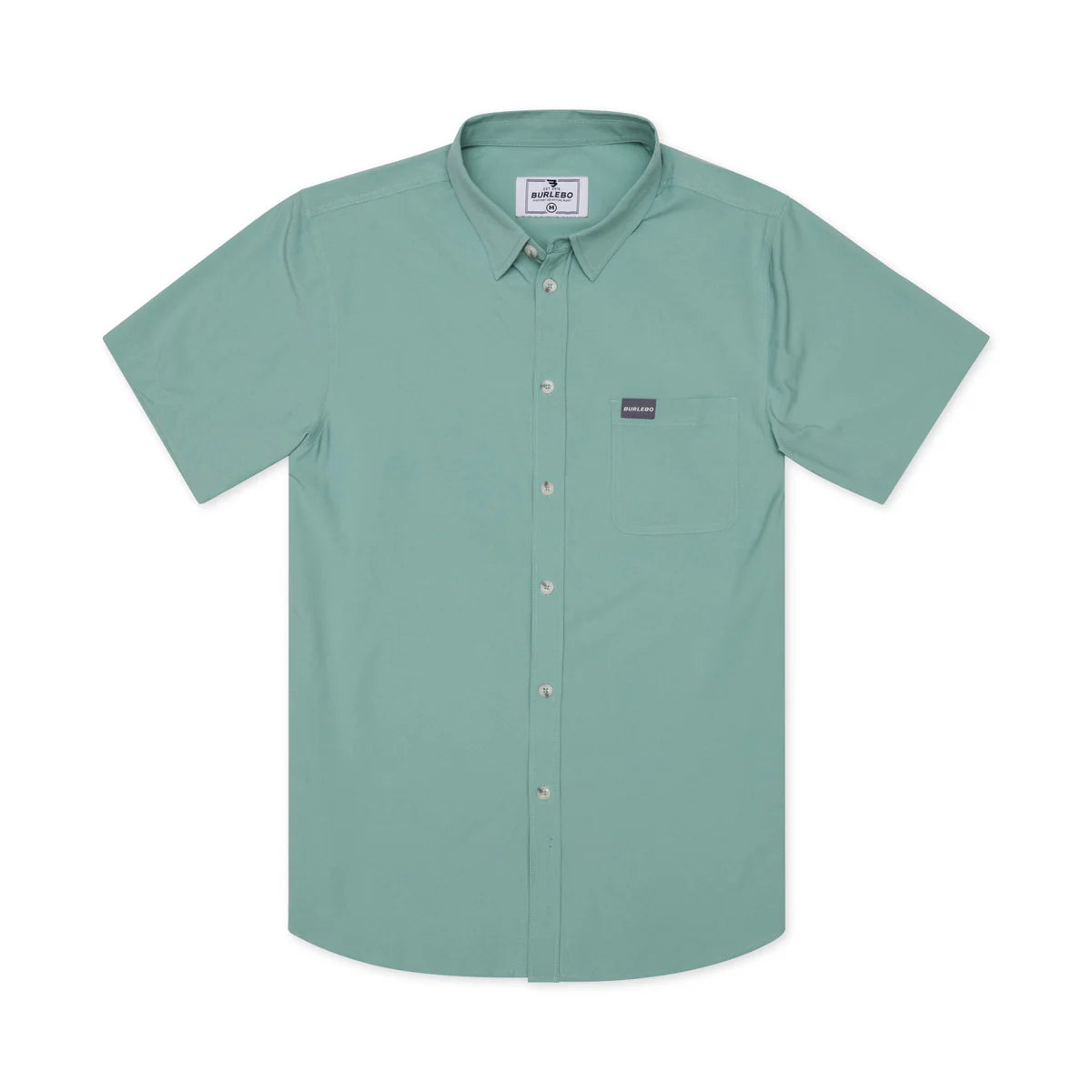 Burlebo Performance Button Up- Ocean Swell