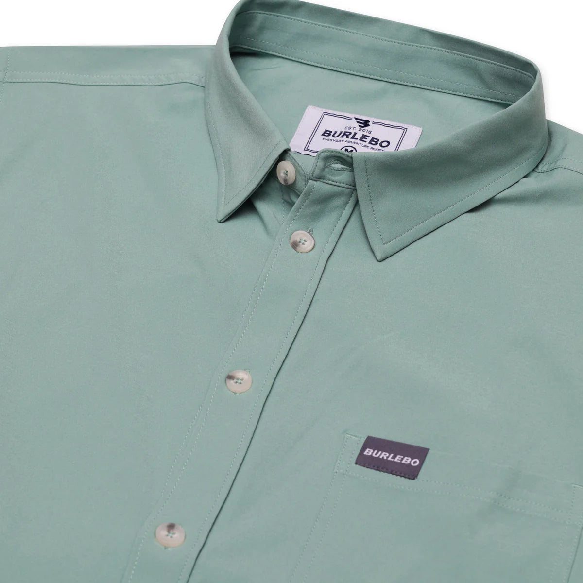 Burlebo Performance Button Up- Ocean Swell