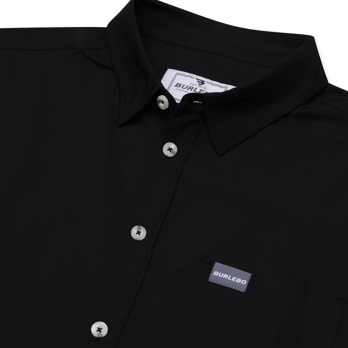 Burlebo Performance Button Up- Heather Black