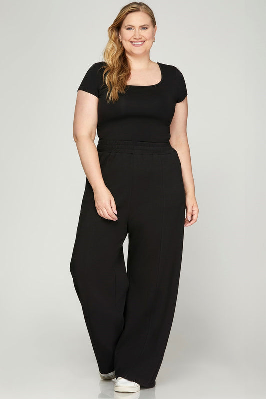 Let's Chill Scuba Pants- Black