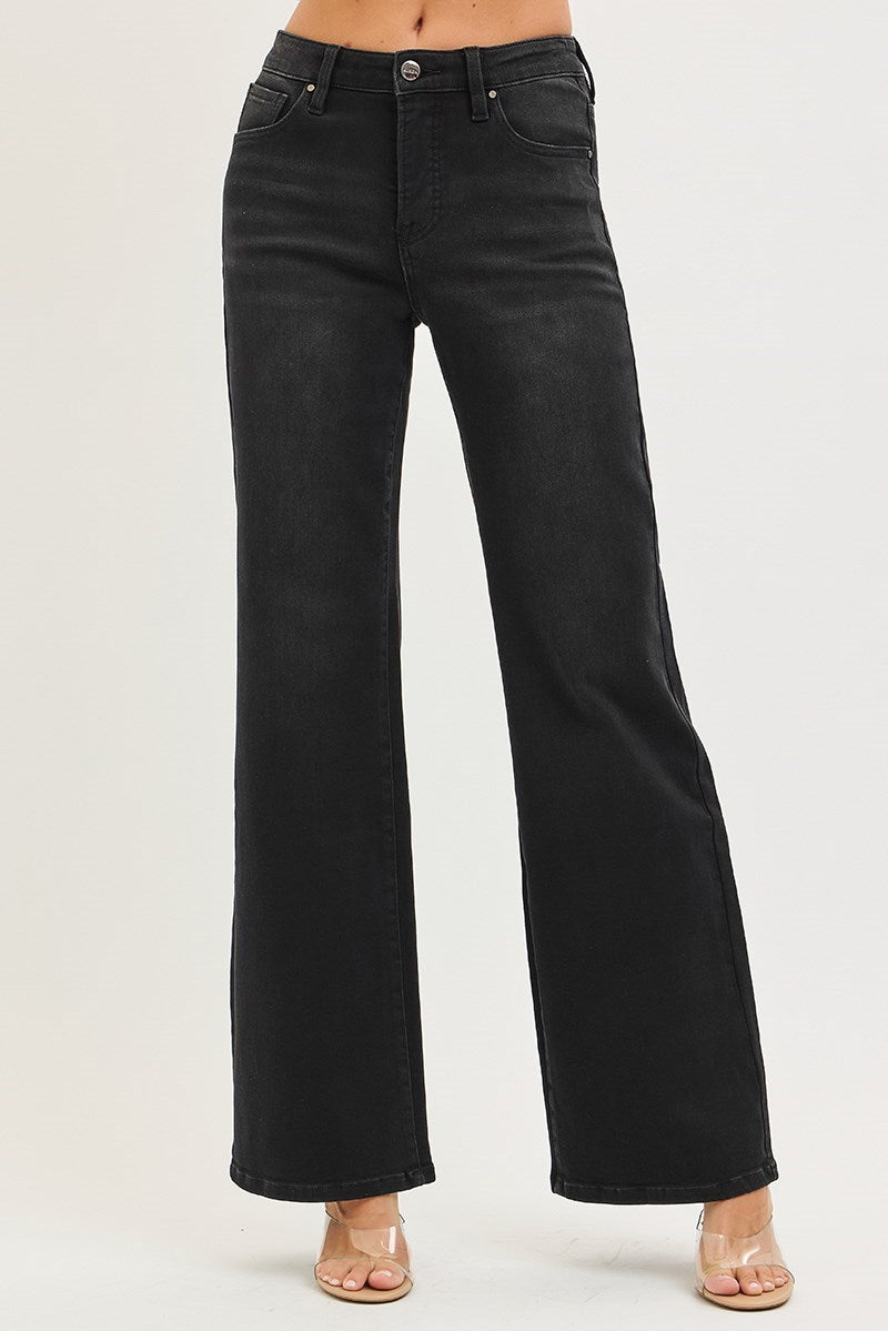 The Kelly Wide Leg Jeans - Black