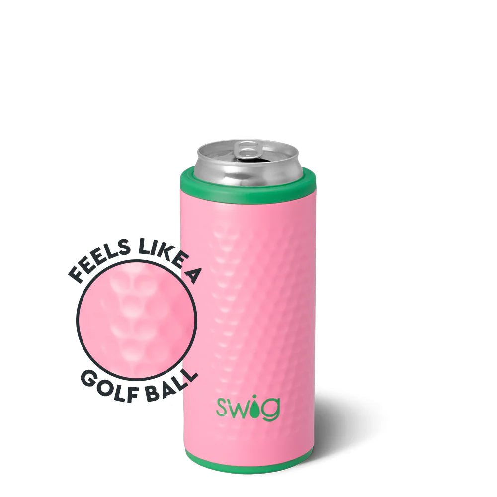 Swig 12oz Skinny Can Cooler - Pink Golf Ball