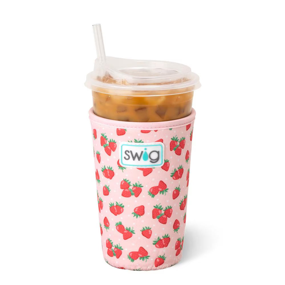 Swig Medium Iced Cup Coolie - Strawberry Shortcake