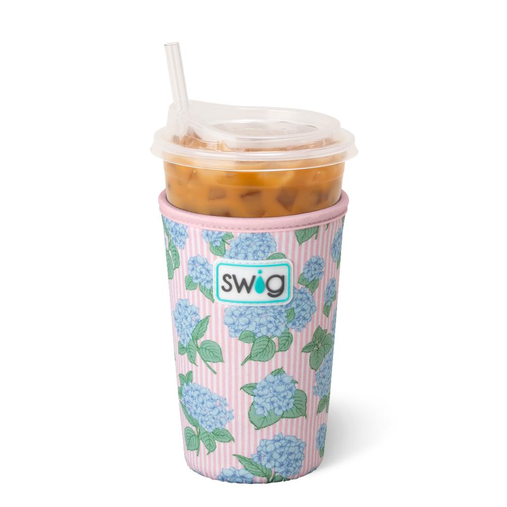 Swig Medium Iced Cup Coolie - Hydrangeas
