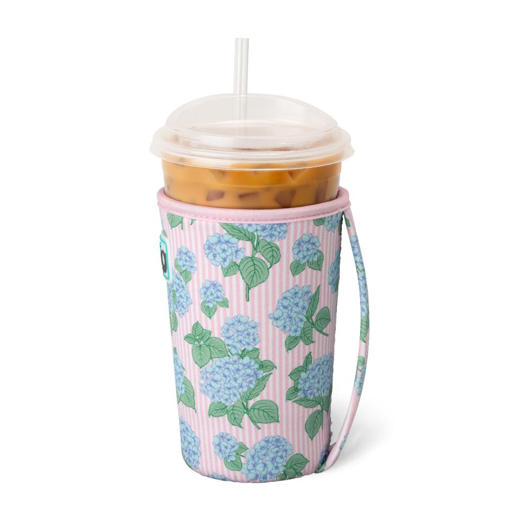 Swig Medium Iced Cup Coolie - Hydrangeas