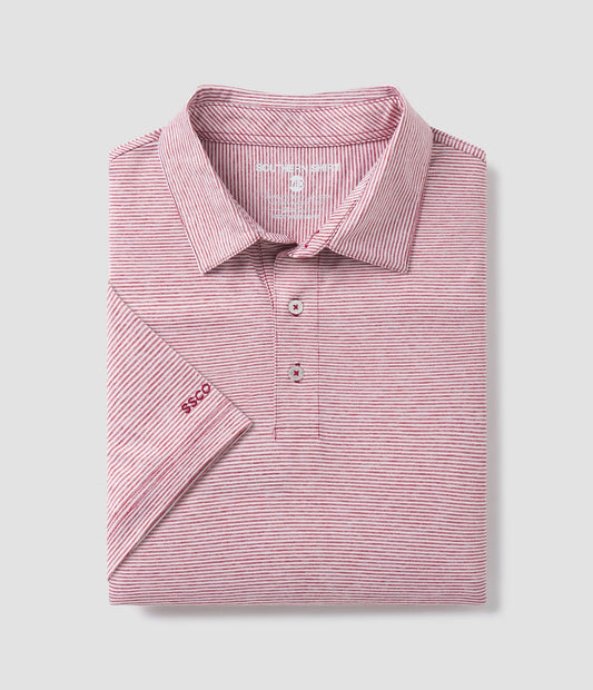 SSCO Heather Madison Stripe Polo - Red Zone