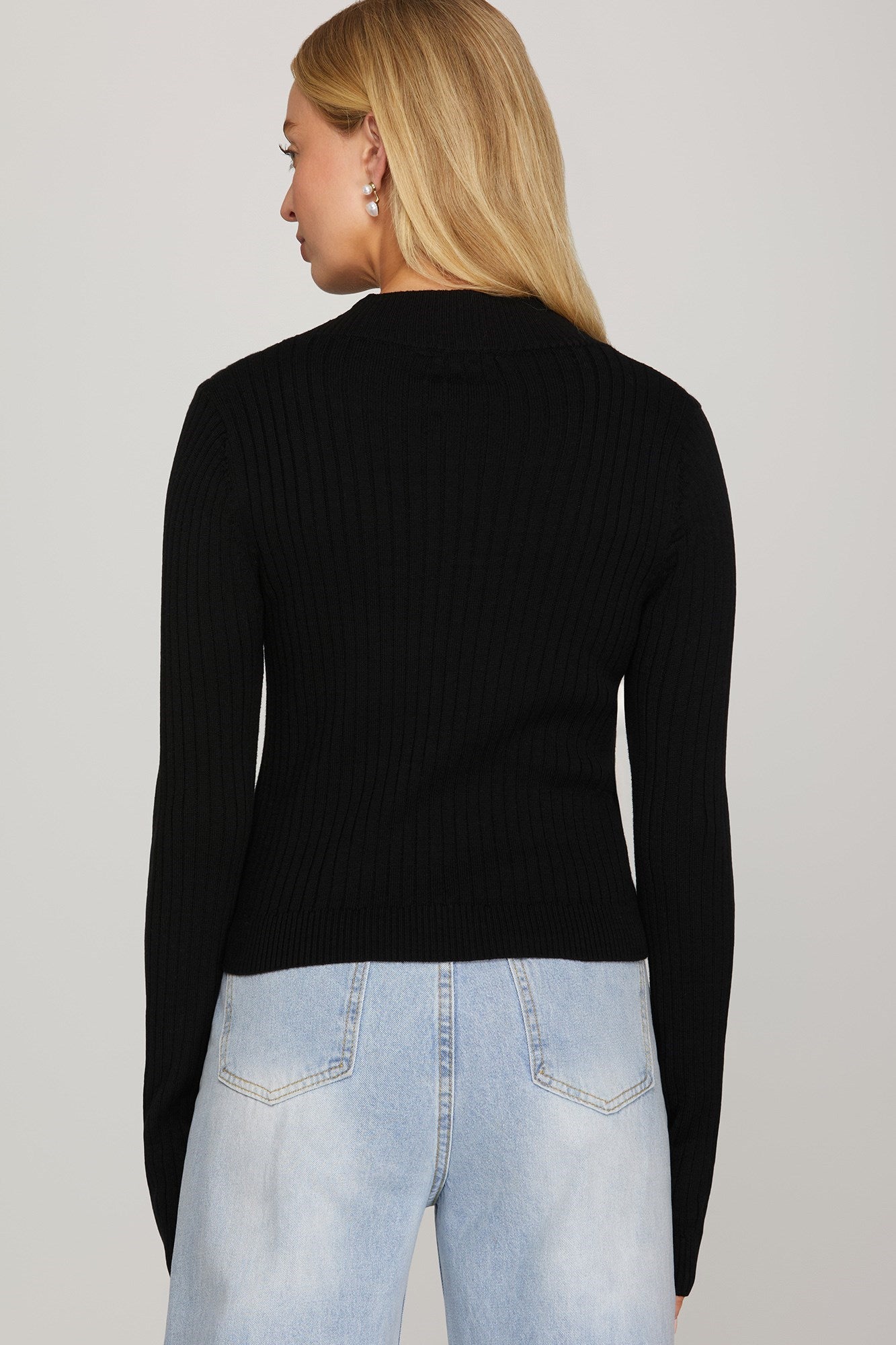 Showing Off Long Sleeve Top - Black