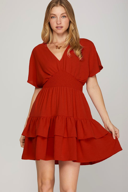 Getting Into Trouble Mini Dress- Red