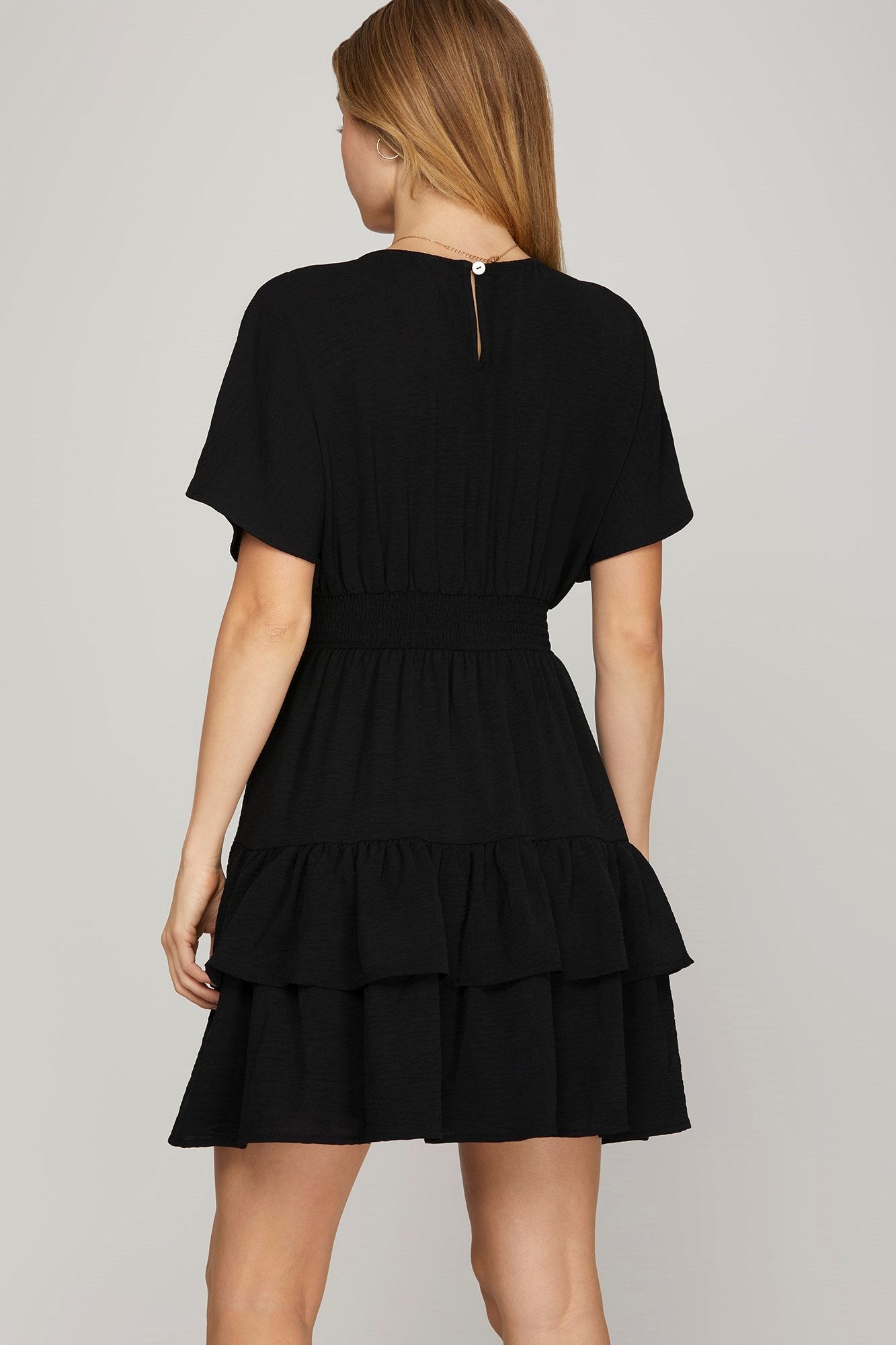 Getting Into Trouble Mini Dress- Black