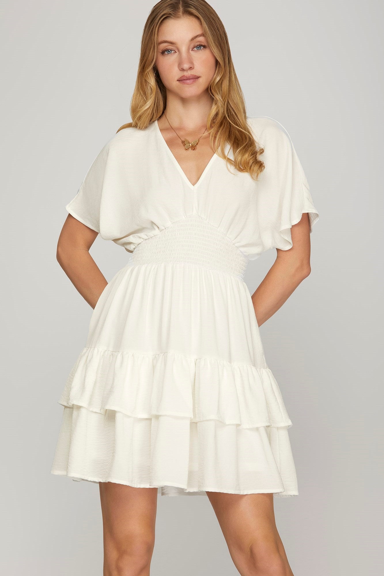 Getting Into Trouble Mini Dress- Off White