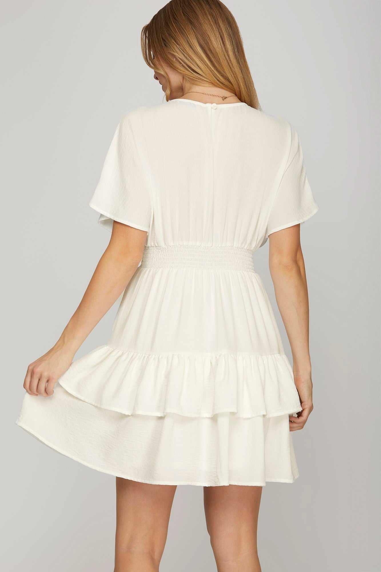 Getting Into Trouble Mini Dress- Off White