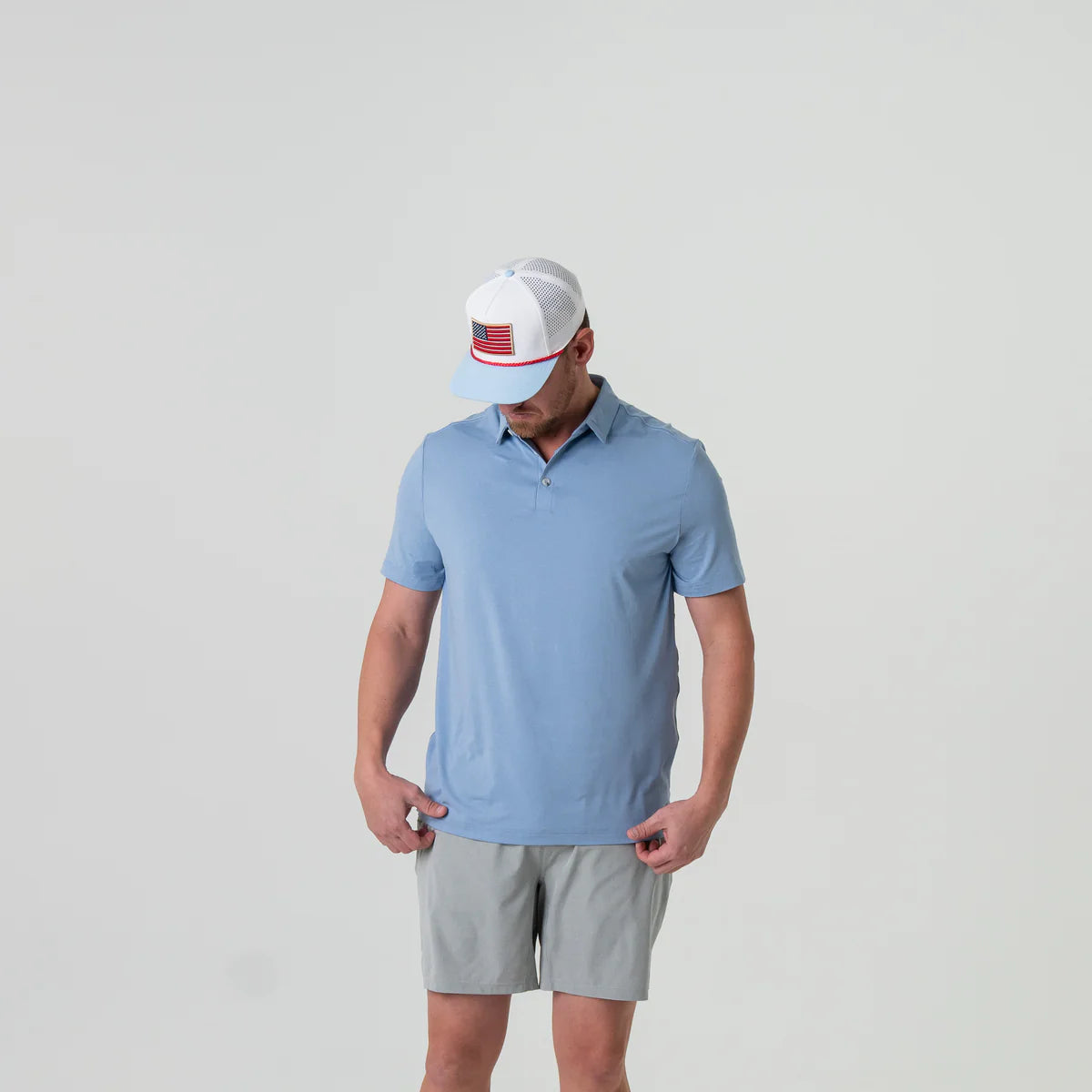 Burlebo Performance Polo- Heather Sky Blue
