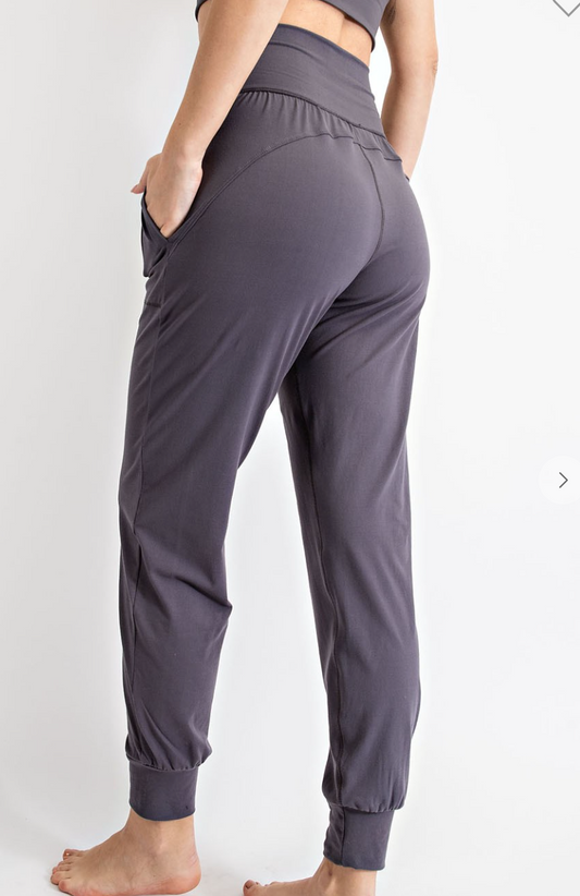 Rae Mode Cozy Side Joggers, Charcoal