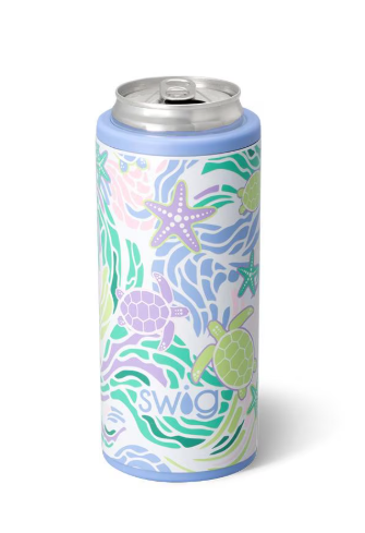 Swig Skinny Can Cooler- Sea Swirl
