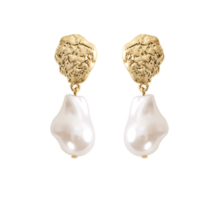 Textured Baroque Pearl Drop Earrings