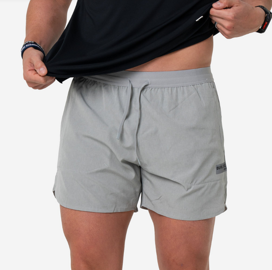 Burlebo Training Shorts- Heather Light Gray