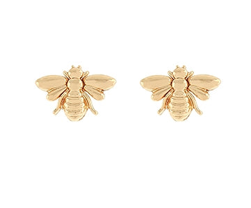 Gold Bee Stud Earrings
